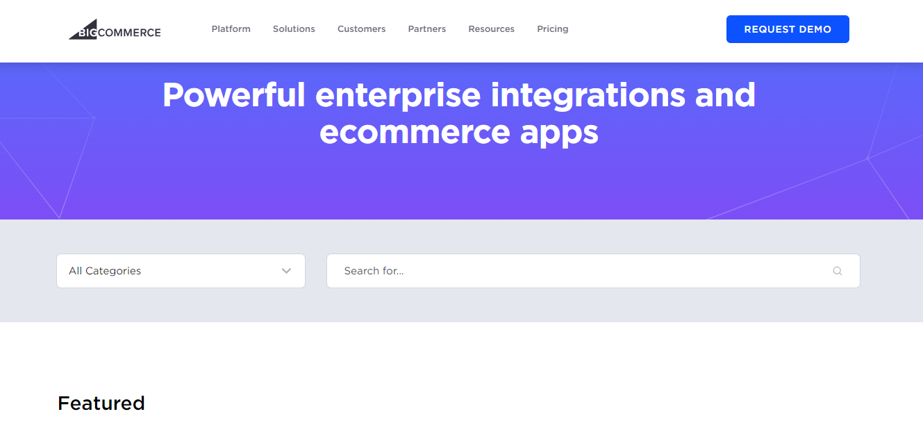 BigCommerce Comprehensive E-commerce Solutions Features
